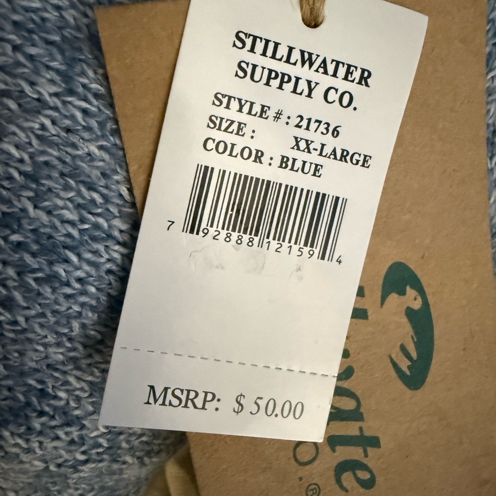 NWT Stillwater Heathered Blue Cowl Neck Sweater - Picture 3 of 4